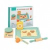 KieTeiiK Cuisson en Bois pour Enfants Jeu Simulation Jouet Alimentaire Développement Coordination Œil-Main Simulation Cuisson