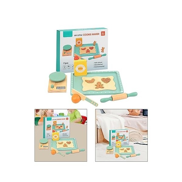 KieTeiiK Cuisson en Bois pour Enfants Jeu Simulation Jouet Alimentaire Développement Coordination Œil-Main Simulation Cuisson