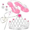 Toyvian Jeux Exterieur Enfant 7 Pièces Princesse Habiller Accessoires De Fête Strass Diadème Fée Collier Boucles doreilles C