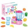 FASSME jeu cuisine pour enfants avec presse-agrumes, mixeur, aliments et accessoires fonctionnant à piles pour garçons et fil