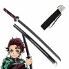 Demon Slayer Katana pour Kamado Tanjiro, Anime Épée Cosplay Épée avec Presentoir en Bois Ou Sac De Rangement pour Lentraînem