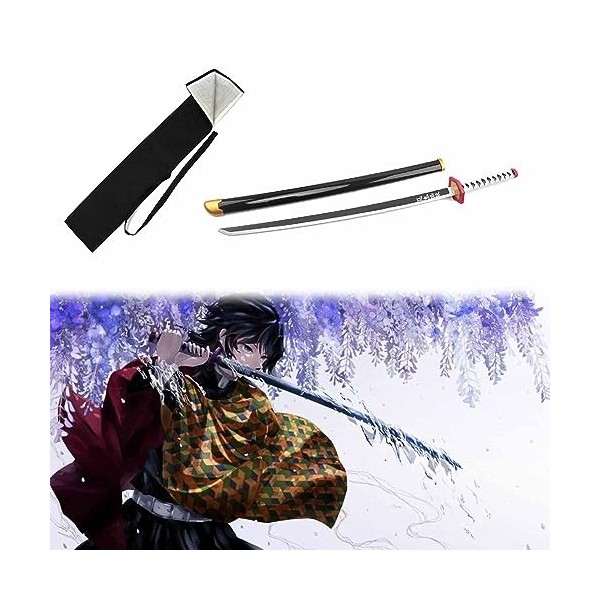 Demon Slayer Katana pour Kamado Tanjiro, Anime Épée Cosplay Épée avec Presentoir en Bois Ou Sac De Rangement pour Lentraînem