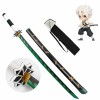 Demon Slayer Katana pour Kamado Tanjiro, Anime Épée Cosplay Épée avec Presentoir en Bois Ou Sac De Rangement pour Lentraînem