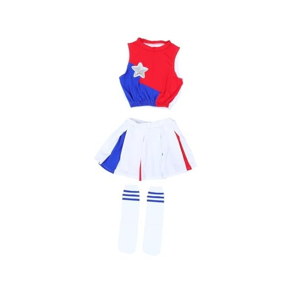 INOOMP 1 Set Cheerleading Uniforme Confortable Robe Filles Uniforme Robe pour Fille Pom-Pom Girl Party Costume Filles Pom-Pom