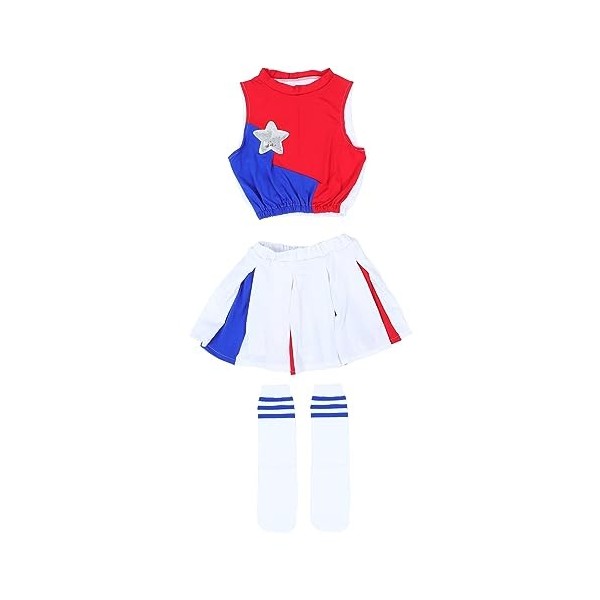 INOOMP 1 Set Cheerleading Uniforme Confortable Robe Filles Uniforme Robe pour Fille Pom-Pom Girl Party Costume Filles Pom-Pom