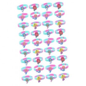 Toyvian 36 Pièces Enfants Fête DAnniversaire Silicone Slap Bracelet Sirène Costume Accessoires Enfant En Bas Âge Bracelets S