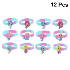 Toyvian 36 Pièces Enfants Fête DAnniversaire Silicone Slap Bracelet Sirène Costume Accessoires Enfant En Bas Âge Bracelets S
