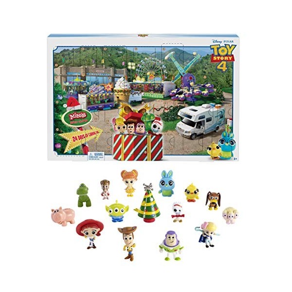 Mattel Disney Pixar Toy Story 4 Calendrier de lavent, 15 mini-figurines et des surprises, pour enfants dès 3 ans, GKT88