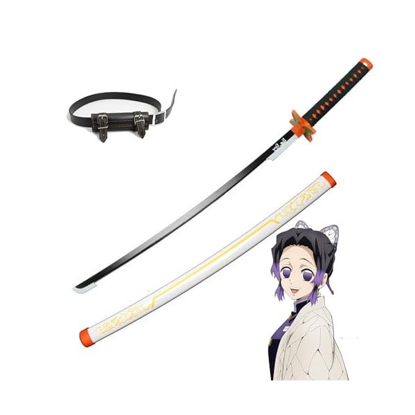 MAYKAR Épée Katana Kochou Shinobu, Épée De Samouraï en Bois avec Fourreau, Jouets Dépée De Samouraï Japonais, pour Jeu De Rô