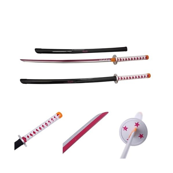 QHDPKU Anime Katana Cosplay Épée,Katana Inspiré Demon Slayer Épée 104 Cm 41 Pouces pour Tsuyuri Kanao,Enfants Replique Epee S