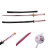 QHDPKU Anime Katana Cosplay Épée,Katana Inspiré Demon Slayer Épée 104 Cm 41 Pouces pour Tsuyuri Kanao,Enfants Replique Epee S