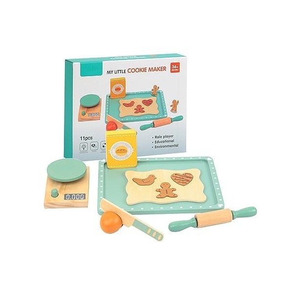 KieTeiiK Pâtisserie en Bois pour Enfants Jeu Simulation Jouet Alimentaire Développement Coordination Œil-Main Simulation Cuis