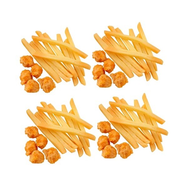 Gadpiparty 30 Pièces Modèle De Frites Garçons Jouets pour Enfants Jouets De Poulet pour Enfants Modèle De Nourriture De Jouet