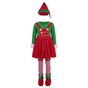 LiiYii Déguisement Lutin Enfant, Costume Elfe Fille, Deguisement Lutin de Noel Garcon, Costume Lutin Fille, Deguisement Noel 