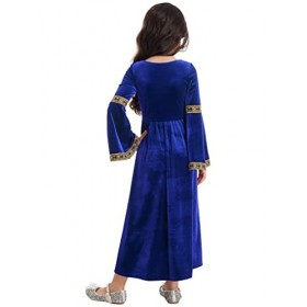 Kaerm Robe Médiévale Enfant Fille Renaissance Cosplay Princesse Déguisement Halloween Costume Grèce Robe Dress Up Robe Lacets