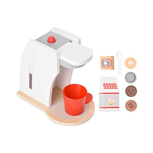 Ozgkee Maison de Jeu pour Enfants Jouet Simulation en Bois Cuisine Cuisine Cafetière Jouet