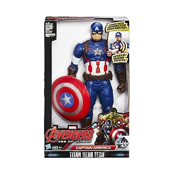 Marvel Avengers lÈre dUltron Titan Hero Tech Figurine Captain America de 30,5 cm