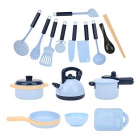 Asixxsix Ensemble de Jeu daccessoires de Cuisine, Ensemble de Jeu dustensiles de Batterie de Cuisine, Haute Simulation pour