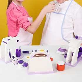 Simulation Accessoires de maison de poupée Café Après-midi Jouet Pretend Play Set Dessert Pain Machine Mélangeur Accessoires