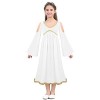 ranrann Enfant Fille Déguisement Déesse Grecque Robe Princesse Manches Longues Col V Costume Cosplay Carnaval Longue Robe Soi