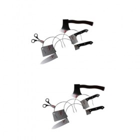 ibasenice Décor Noir 8 Pcs Halloween En Plastique Imitation Piercing Cuisine Tête Boucle Halloween Chapeaux Sanglant Hallowee