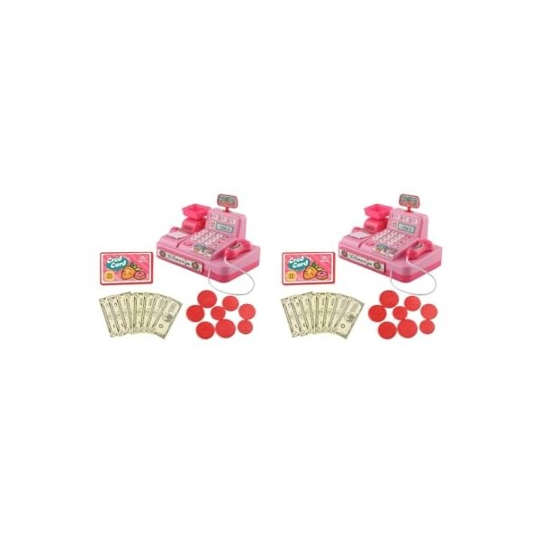Jeu de simulation de supermarché pour enfants - Caisse enregistreuse - Cadeau rose