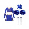 Mufeng Deguisement Pompom Girl Enfant, Uniforme de Pompom Girl Fille, Costume Cheer leader Enfant avec Pompoms, Cosplay Costu