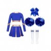 Mufeng Deguisement Pompom Girl Enfant, Uniforme de Pompom Girl Fille, Costume Cheer leader Enfant avec Pompoms, Cosplay Costu