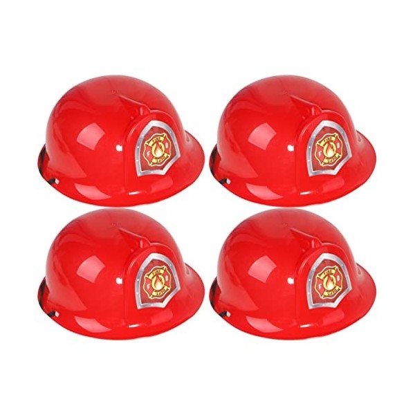 Toyvian 4 Pièces Pompier Habiller Accessoire De Costume De Pompier Cotillons De Pompier Casquette Pompier Jeu De Simulation D