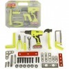 KID-OBY - Valise Outils 37 pcs très complète - Scie, Perceuse Electrique, Tournevis, Embouts, vis écrous... - Jouet Bricolage