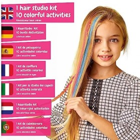 Science4you Hair Studio - Craie pour Cheveux pour Enfant, Kit Coiffure pour Enfant avec Coloration Temporaire des Cheveux, Ta