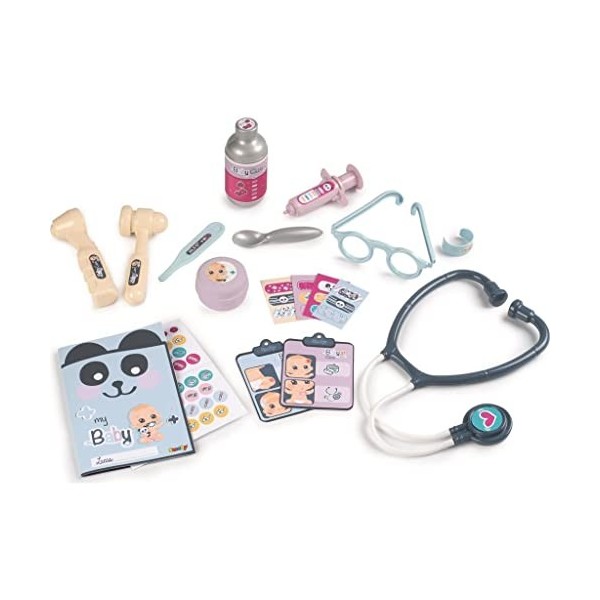 Smoby - Baby Care - Mallette de Soins - pour Poupons et Poupées - Poignée de Transport - 19 Accessoires Docteur - 240301 Mult