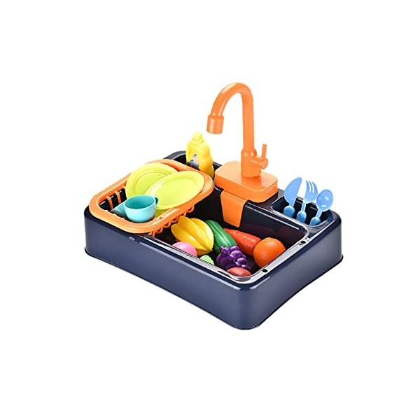 Ensemble de Jouets pour évier de Cuisine Jouets de Cuisine avec Lave Vaisselle à Circuit deau Jouets de Jeu de Rôle pour Enf