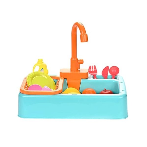 Ensemble de Jouets pour évier de Cuisine Jouets de Cuisine avec Lave Vaisselle à Circuit deau Jouets de Jeu de Rôle pour Enf