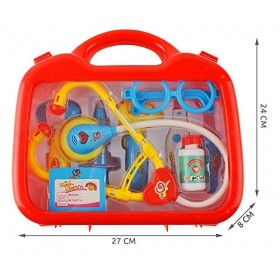 ISO TRADE Ensemble de Jeu Petit Docteur Hôpital Jouet éducatif pour Enfants 10 éléments avec Valise 6118