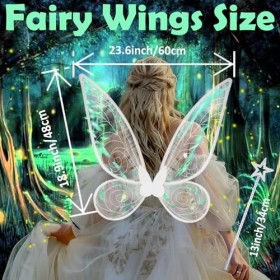 Takmor Ailes de Fée Ailes de Fée Femme Fille Ailes de Fée Adulte Femme pour Carnaval Anniversaire Halloween Noël Jeu
