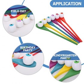 Toyvian Jeu de Course Dœufs Et de Cuillères dhalloween . 6 Globes Oculaires Et Cuillères Aux Couleurs Assorties pour Enfant