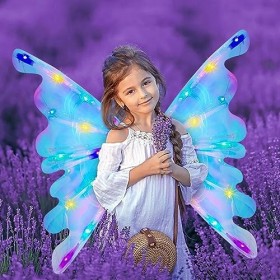 tacery Ailes de fée | Ailes de Princesse Rechargeables avec lumière et Musique - Accessoires de Costumes pour Filles, pour la