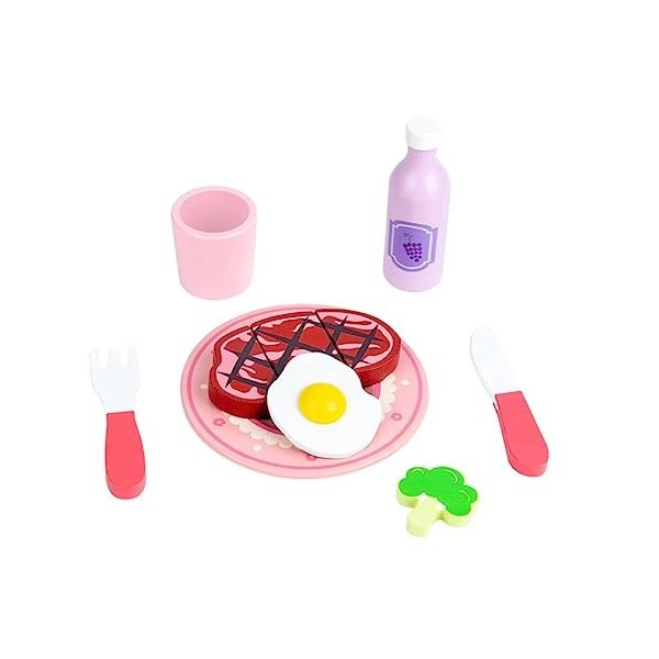 Toyvian 1 Set Simulation Vaisselle Jouets en Bois Jouet Alimentaire Jouets pour Enfants Puzzle Jouet Coutellerie pour Enfants