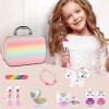 Maalr 21pcs Ensemble de maquillage pour enfants Kit de jouet cosmétique faux avec simulation de sacs cosmétiques maquillage p