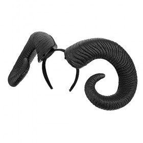 Abaodam 2 Pièces Bandeau DHalloween Cornes Noires Animal De La Forêt Succube Costume Attaches De Cheveux Décor Fantôme Bande
