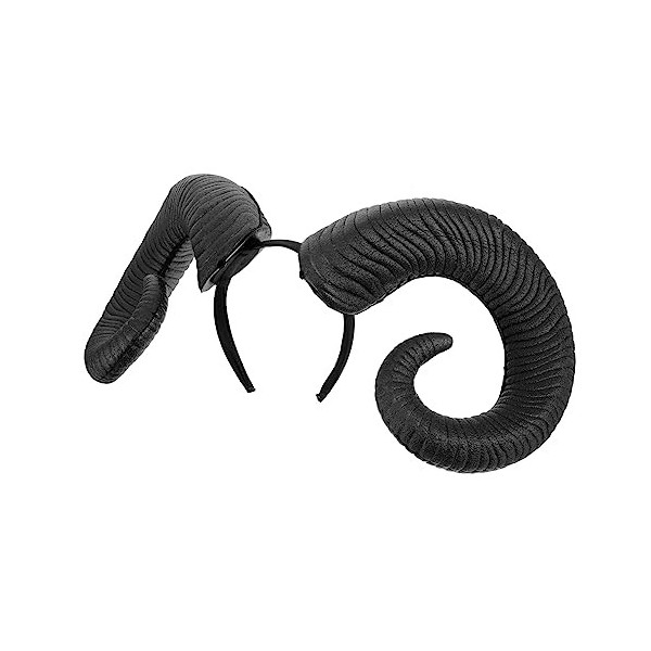 Abaodam 2 Pièces Bandeau DHalloween Cornes Noires Animal De La Forêt Succube Costume Attaches De Cheveux Décor Fantôme Bande