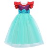 OBEEII Fille Robe Sirène Enfant Princesse Habiller Sans Manches Robes Fête Cosplay Anniversaire Déguisement Mermaid07 3-4 ans