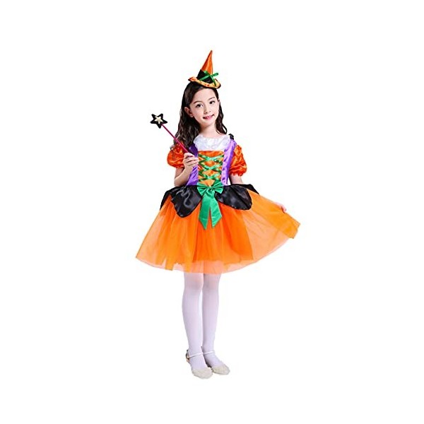 Xiaojiu DéGuisement Enfant Fille Deguisement Sorciere,Chapeau Enfant 3 Ans Robe Blanche Neige Fille Robe De Princesse Fille J
