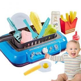 Cipliko Cuisine Simulation, boîte Jeu Cuisine pour Enfants | Jeu rôle changeant Couleur, boîte Cuisine gastronomique, friteus