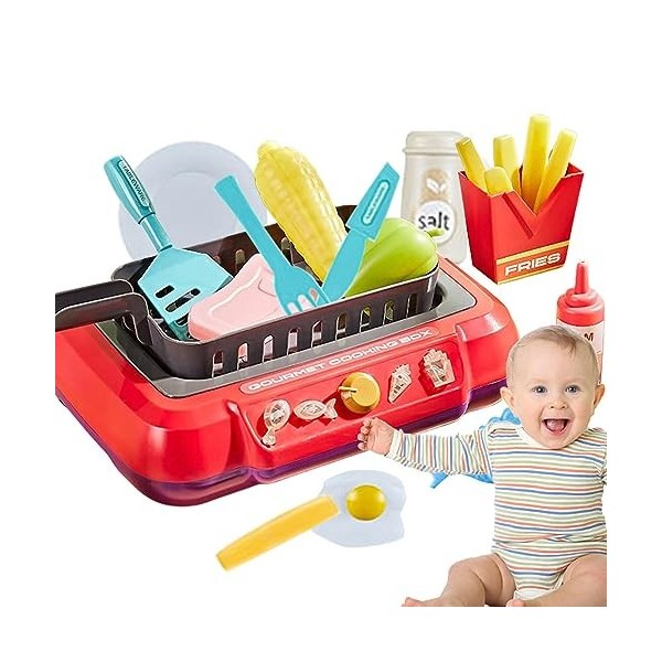 Cipliko Cuisine Simulation, boîte Jeu Cuisine pour Enfants | Jeu rôle changeant Couleur, boîte Cuisine gastronomique, friteus