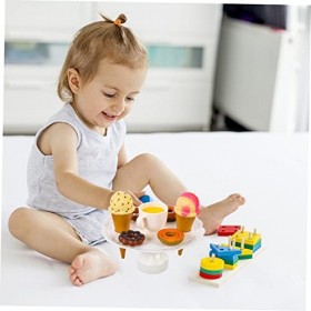 TOYANDONA 1 Set Crème Glacée Cookie Bambin Empiler Jouets Enfants Empiler des Briques Tout-Petits Jeux Parent-Enfant en Plast