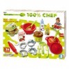 Jouets Ecoiffier – 2617 - Coffret Cuisine pour enfants 100 % Chef 3 étoiles – Aliments et ustensiles de cuisine - 26 pièces –