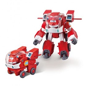 Super Wings EU750321 Robot Suit with Mini Jett Transforming Figure Plane Vehicle Playset Toys for 3+ Years Old Boys Girls, Re