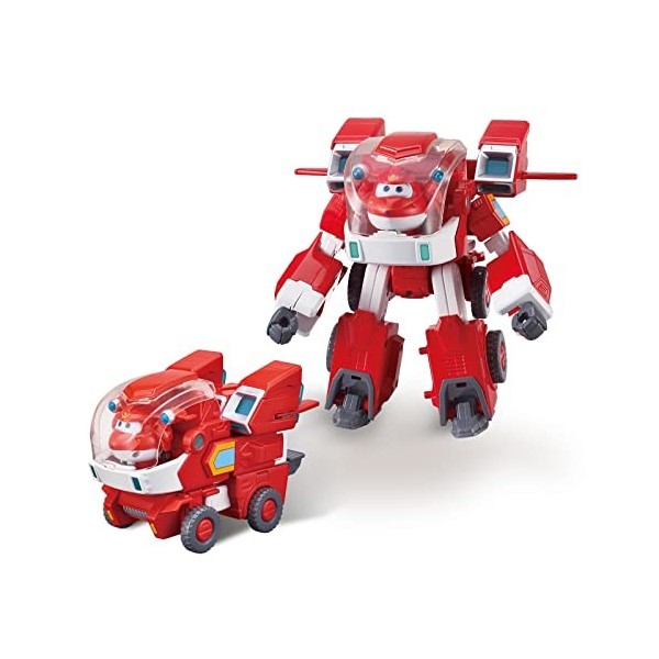 Super Wings EU750321 Robot Suit with Mini Jett Transforming Figure Plane Vehicle Playset Toys for 3+ Years Old Boys Girls, Re